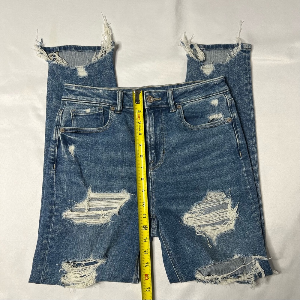 American Eagle Mom Jeans Front and Back Ripped Size 4 - Picture 7 of 11